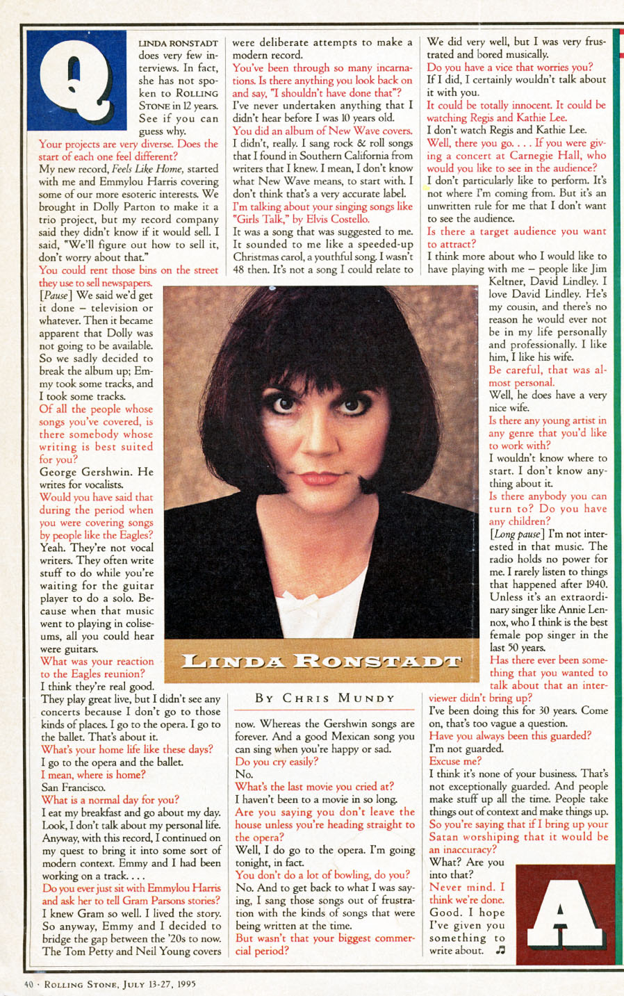 Linda Ronstadt Rolling Stone