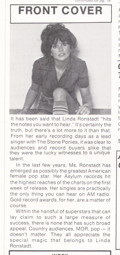 Linda Ronstadt cover description