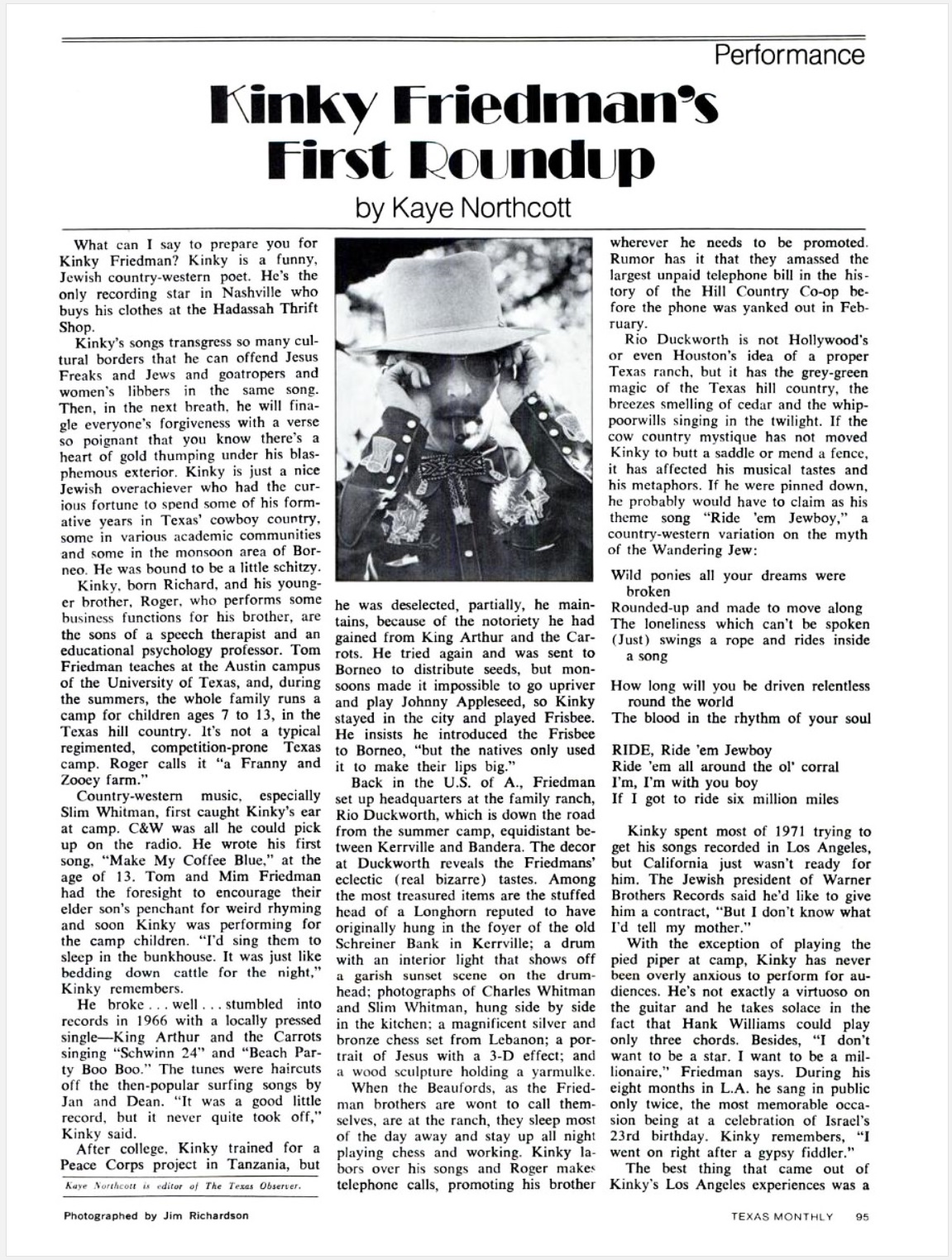 Kinky Friedman Texas Monthly May 1973