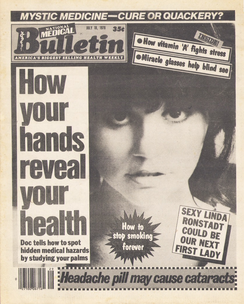 Linda Ronstadt tabloid cover from 1978