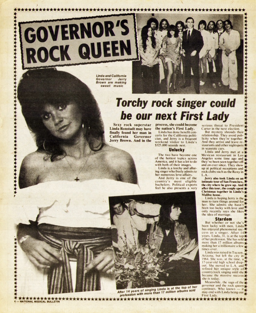 Linda Ronstadt tabloid article from 1978