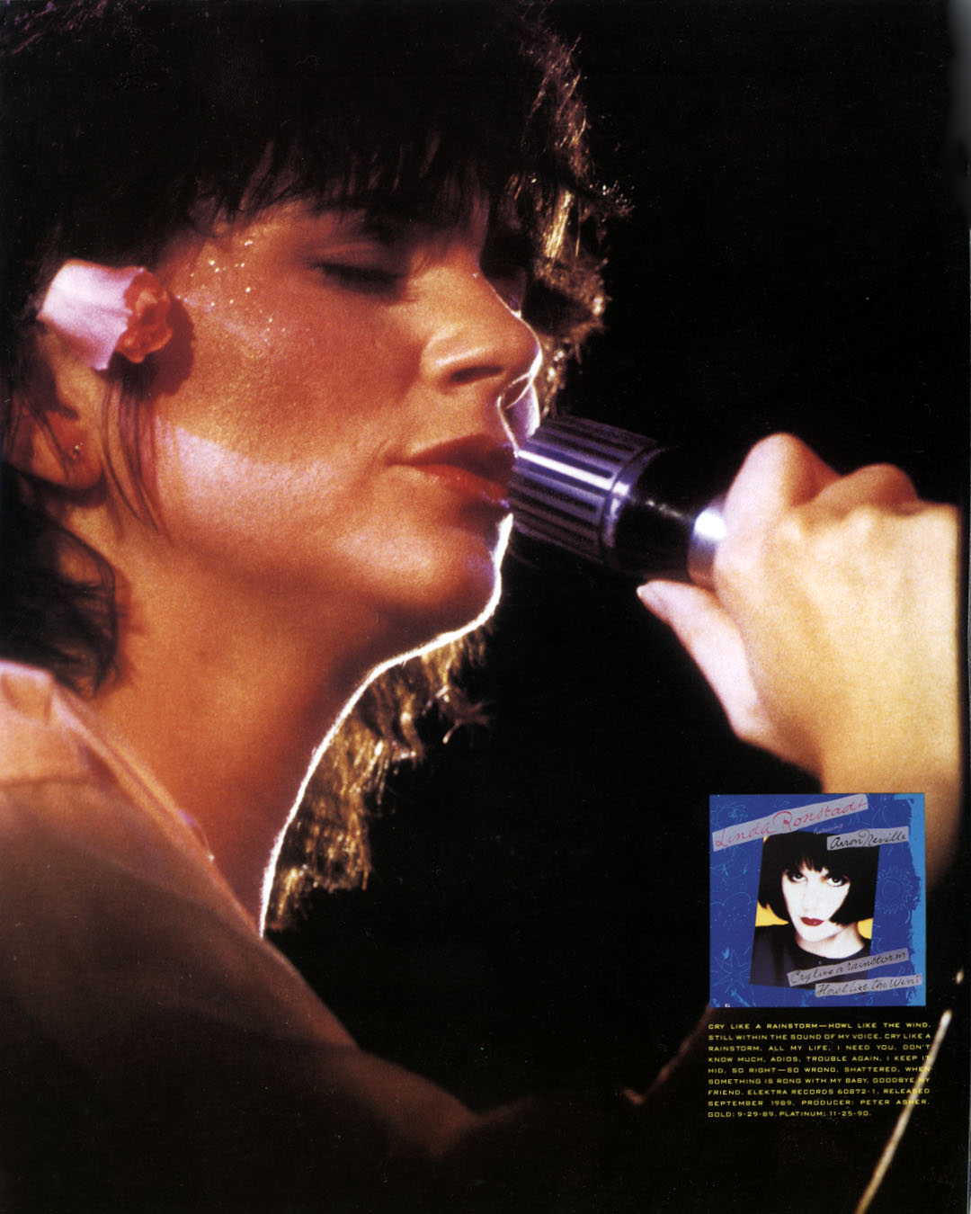 Linda Ronstadt 1990 tour book Cry Like a Rainstorm